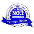 Trusted Brand. Best seller, Premium Quality - shiny icon / label / badge. Royalty Free Stock Photo