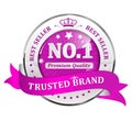 Trusted Brand. Best seller, Premium Quality - shiny icon / label / badge. Royalty Free Stock Photo