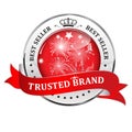 Trusted Brand. Best seller - shiny icon / label / badge. Royalty Free Stock Photo