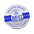 Trusted Brand. Best seller - shiny icon / label / badge. Royalty Free Stock Photo