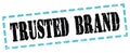 TRUSTED BRAND text written on blue-black stamp sign