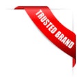 Trusted brand vector corner ribbon Royalty Free Stock Photo