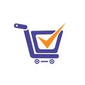 Trusted choice shopping cart logo icon design.