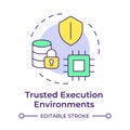 Trusted execution environments multi color concept icon Royalty Free Stock Photo