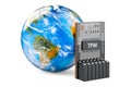 Trusted Platform Module, TPM with forbidden symbol, 3D rendering