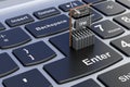 Trusted Platform Module, TPM on laptop keyboard, 3D rendering