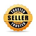Trusted seller gold vector icon Royalty Free Stock Photo
