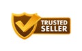 Trusted seller label. Marketplace is trustworthy. Vector stock illustration. Royalty Free Stock Photo