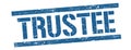 TRUSTEE text on blue vintage lines stamp