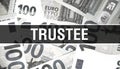 Trustee text Concept Closeup. American Dollars Cash Money,3D rendering. Trustee at Dollar Banknote. Financial USA money banknote