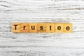 Trustee word made with wooden blocks concept Royalty Free Stock Photo