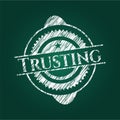 Trusting chalk emblem, retro style, chalk or chalkboard texture. Vector Illustration. Detailed