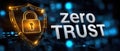Trustless security model: permission control, session integrity, endpoint defense, virtual perimeter, resource guard Royalty Free Stock Photo