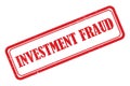 Investment fraud stamp on white