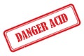 Danger acid stamp on white Royalty Free Stock Photo