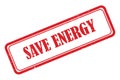 Save energy stamp on white Royalty Free Stock Photo