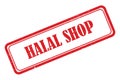 Halal shop stamp on white