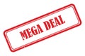 Mega deal stamp on white