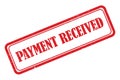 Payment received stamp on white