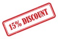 15% discount stamp on white Royalty Free Stock Photo