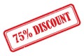 75% discount stamp on white Royalty Free Stock Photo