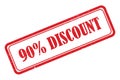 90% discount stamp on white