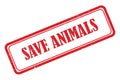 Save animals stamp on white