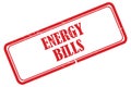 Energy bills stamp on white Royalty Free Stock Photo