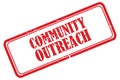 Community outreach stamp on white
