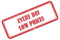 Every day low prices stamp on white Royalty Free Stock Photo