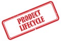 Product lifecycle stamp on white