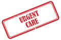 Urgent care stamp on white