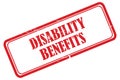 Disability benefits stamp on white