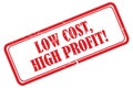 Low cost high profit stamp on white Royalty Free Stock Photo