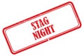 Stag night stamp on white