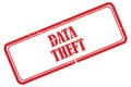 Data theft stamp on white