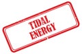 Tidal energy stamp on white Royalty Free Stock Photo