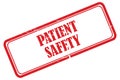 Patient safety stam on white