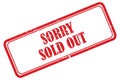 Sorry sold out stamp on white