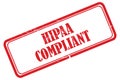 Hipaa compliant stamp on white