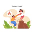 Trustworthiness concept. Flat vector illustration