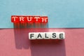 Truth and falsehood opposite each other are collected