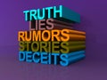 Truth, lies, rumours, stories and deceits