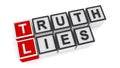 Truth lies word block on white Royalty Free Stock Photo