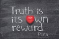 Truth own reward Plato Royalty Free Stock Photo