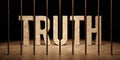 The truth text word message behind bars in prison censored concept