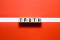 Truth word concept on cubes Royalty Free Stock Photo