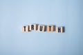 Truth word concept on cubes on blue background Royalty Free Stock Photo