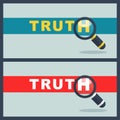 Truth word with magnifier concept Royalty Free Stock Photo