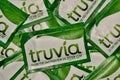 Truvia packets scattered loosely, full frame macro image. Royalty Free Stock Photo